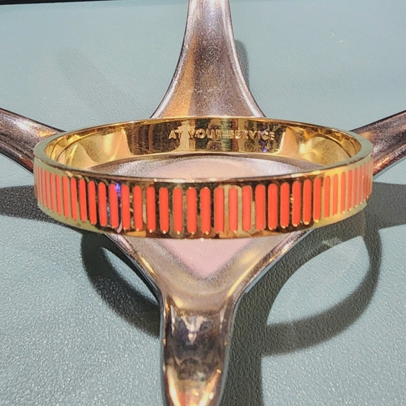 Kate Spade At Your Service Orange Enamel Bangle Bracelet - Picture 4 of 9